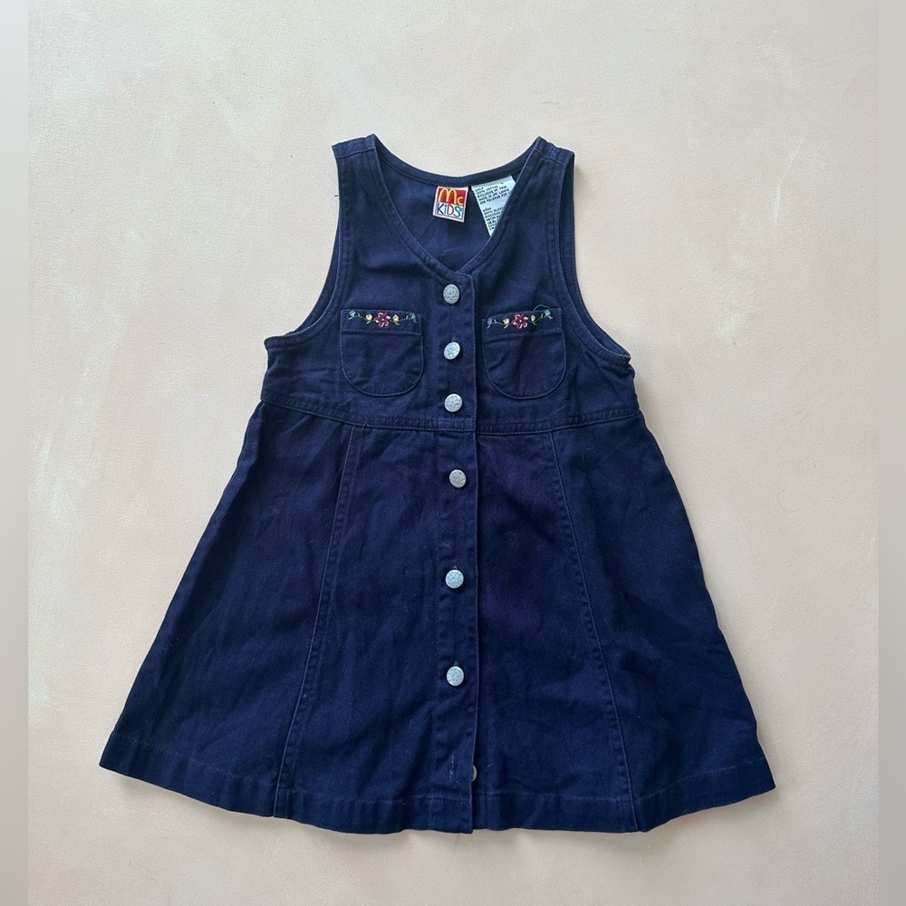 McD’s Sears- Vintage Denim Button Down Dress/Jumper- Size 4